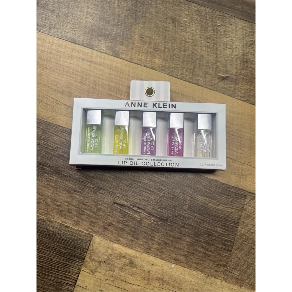 NEW - Anne Klein Lip Oil Collection 5-Piece 0.27Oz - Avocado,Honey,Coconut,Vit E